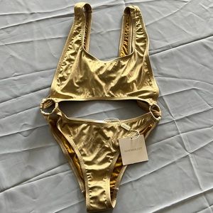 NORMAILLOT GOLD CUTOUT 1PC NWT